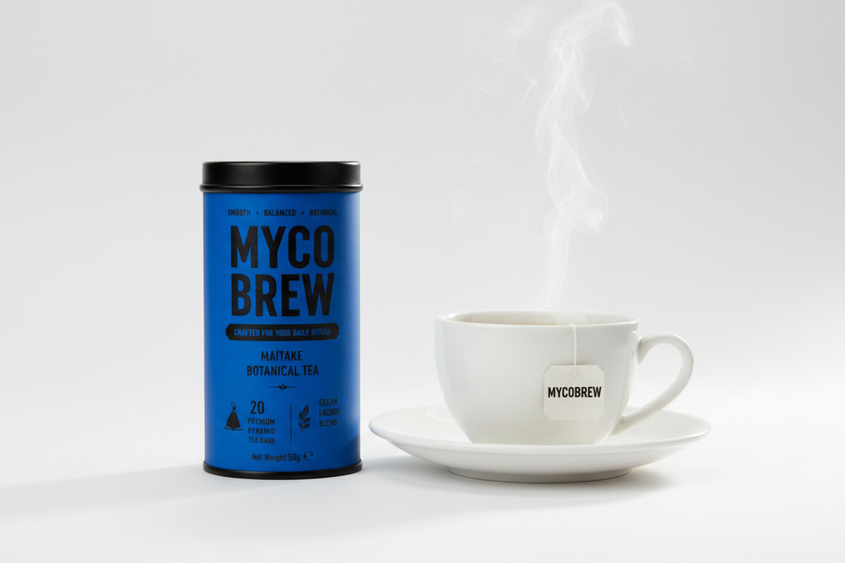 MycoBrew Maitake Blue Tin with Cup